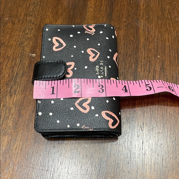 Coach Black Wallet with Pink Heart Pattern - Picture 10 of 10